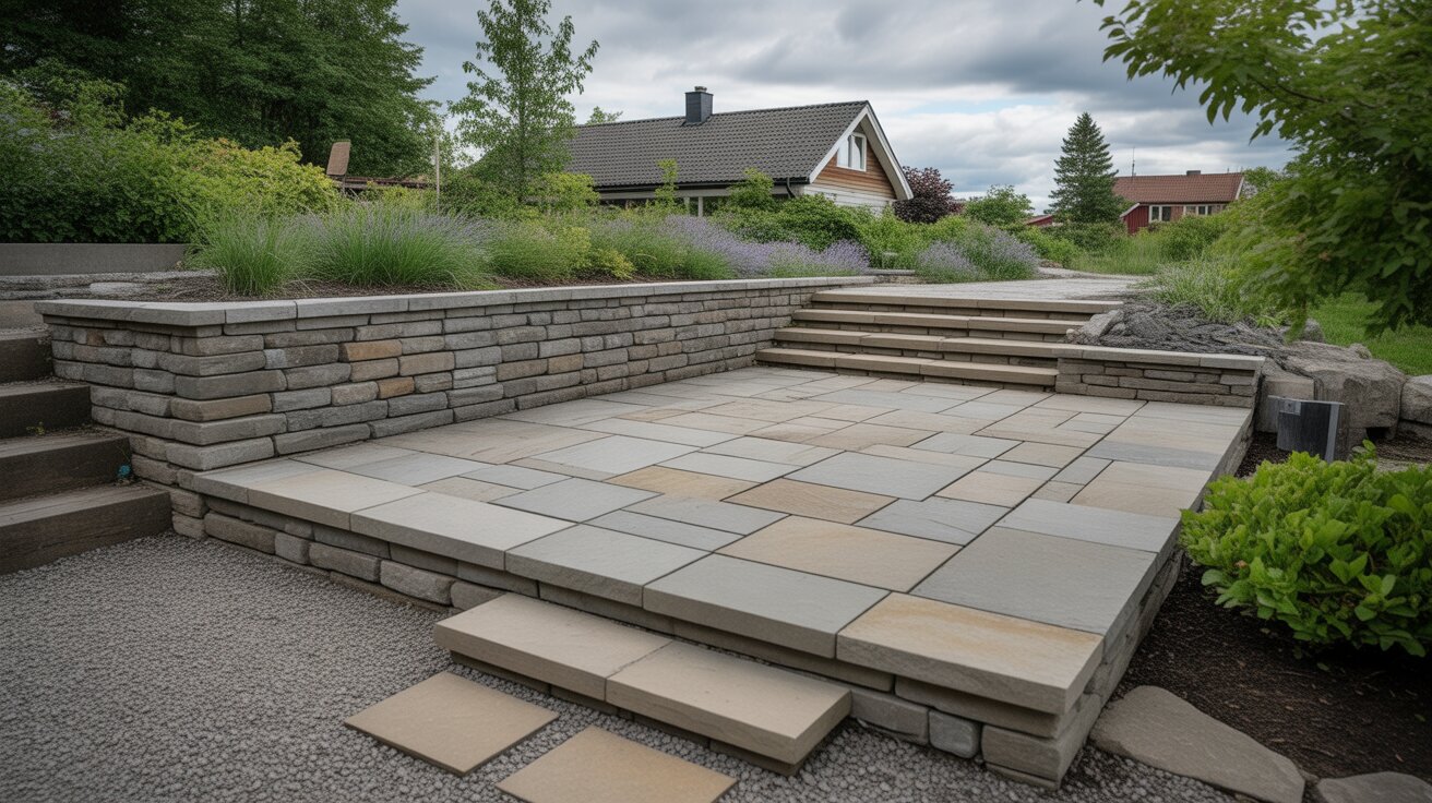 Stenläggning, Bygga stödmurar & trappor